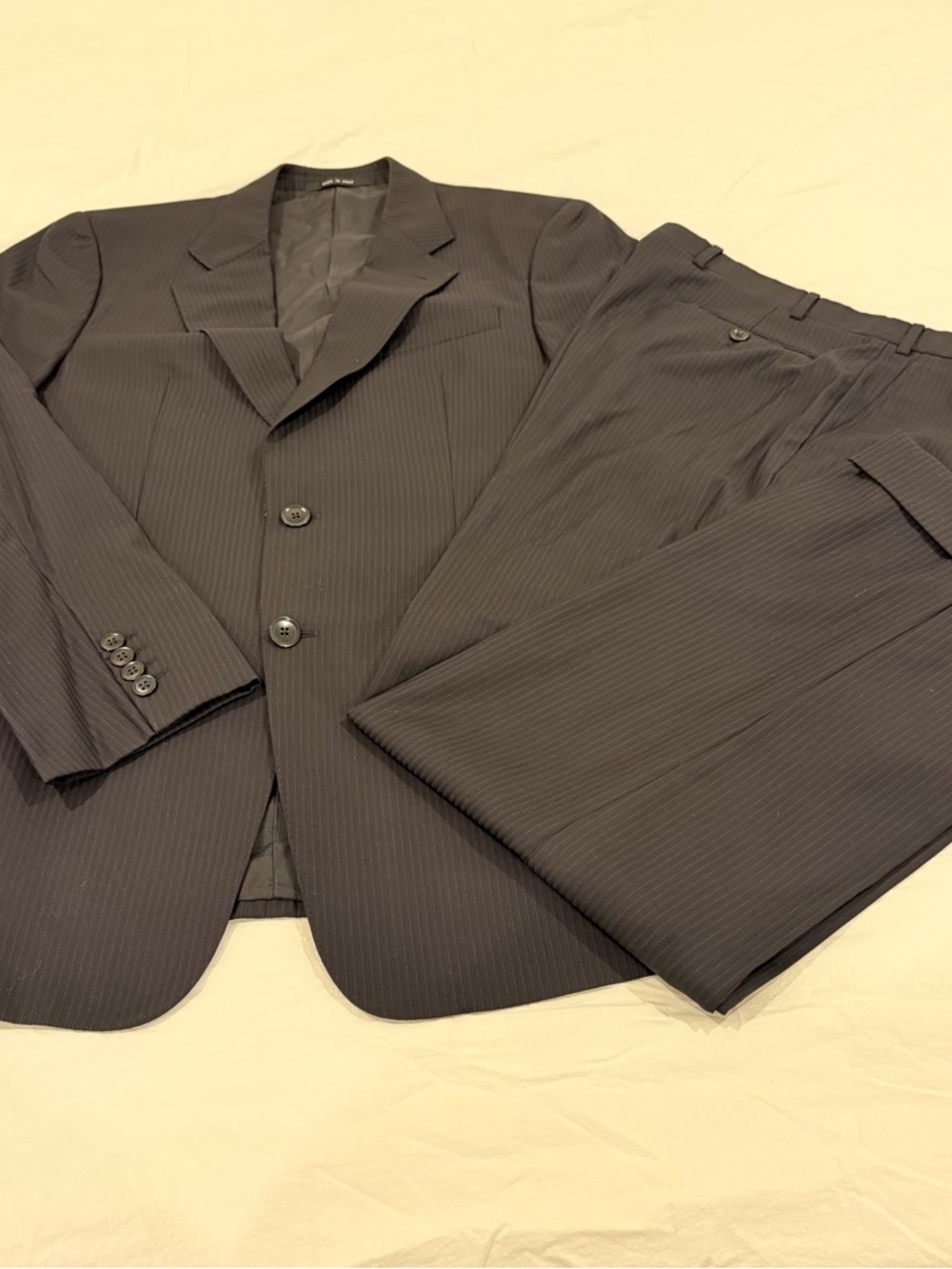 Armani Collezioni Dark Navy Pinstripe Two-Piece Suit